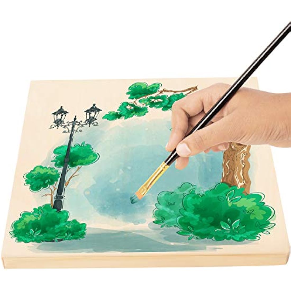 Belle Vous Wooden Canvas Painting Boards – 12x12 Inch Basswood (4 Pack)