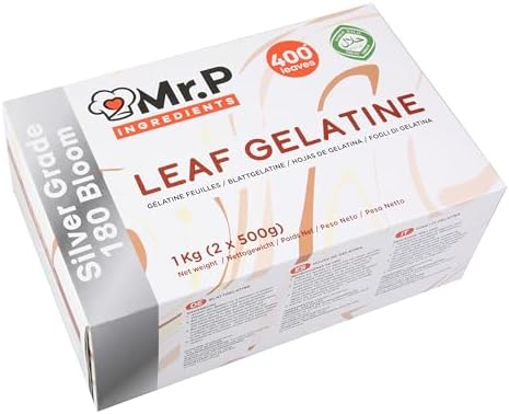 Mr.P Ingredients Silver Grade Leaf Gelatine - 1kg 400 Sheets Halal