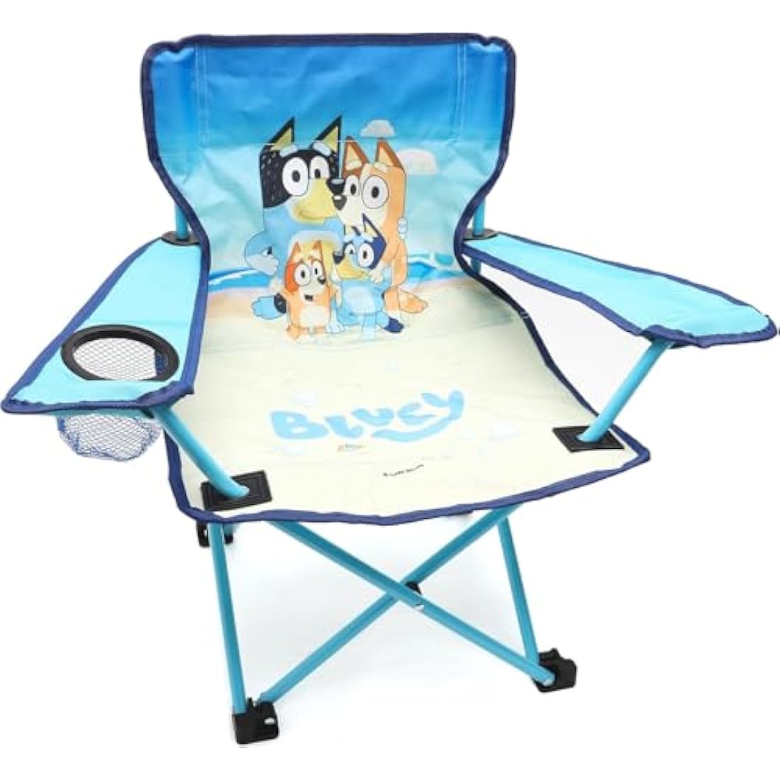 Bluey & Bingo Kids Folding Camping Chair with Cup Holder & Bag