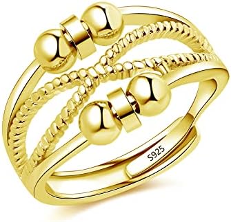 925 Sterling Silver Anxiety Ring – Adjustable Fidget Spinner