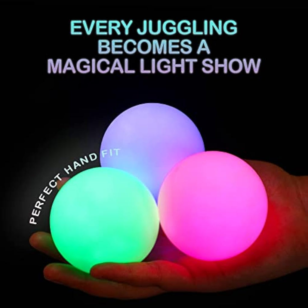 Jolof Store LED Juggling Balls – 3-Piece Rechargeable Luminous Set