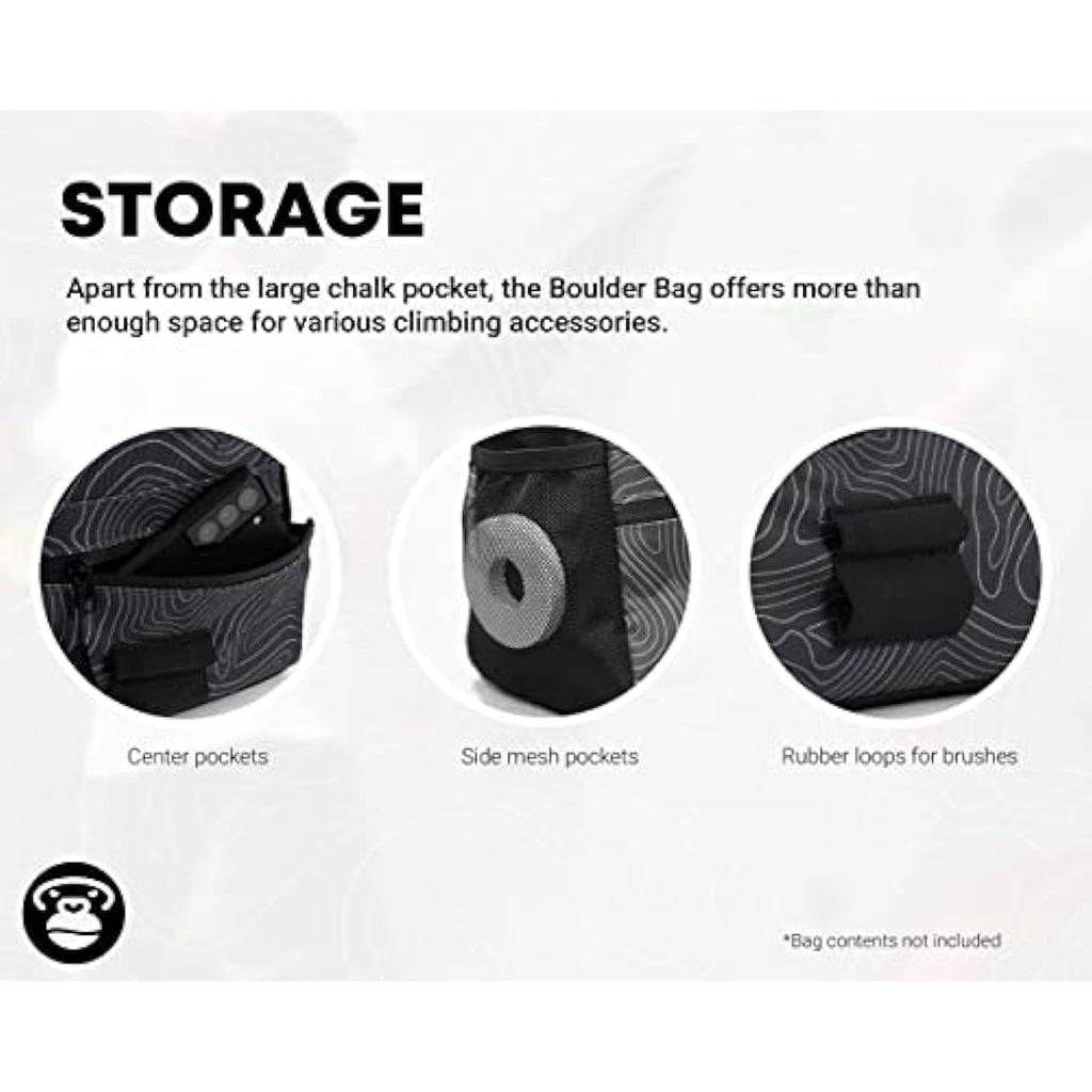 APE13 Chalk Bag Boulder Set – Large Magnesium Bag with Brush & Chalk