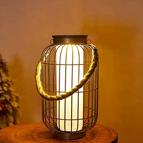 pearlstar Large Solar Lantern – Heavy Duty Metal Outdoor Hanging Light