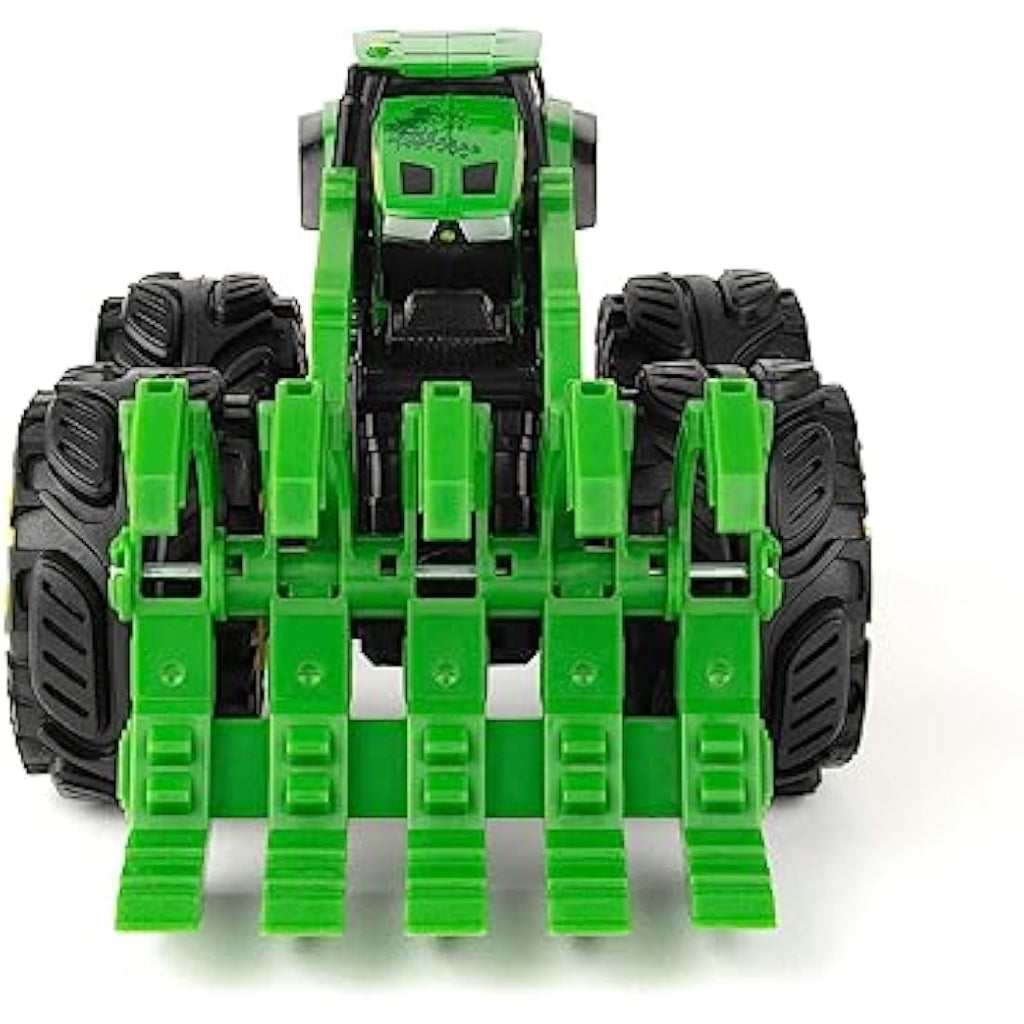John Deere Monster Treads 10-Inch Rev Up Tractor Toy with Sound – Red