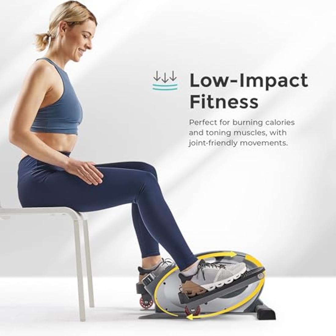 Sunny Health & Fitness Under Desk Elliptical – Portable Magnetic Peddler