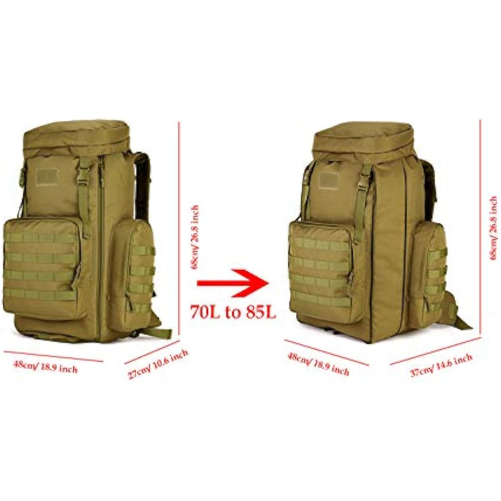 YUHAN 85L Tactical Hiking Backpack | Large MOLLE Oxford Rucksack