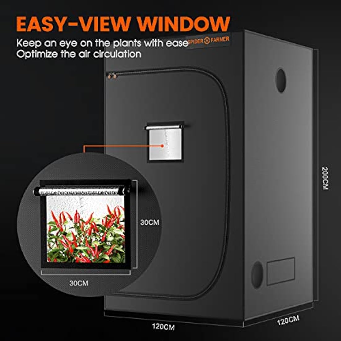 Spider Farmer 4'x4' Grow Tent | 1680D Mylar Hydroponic Indoor Tent