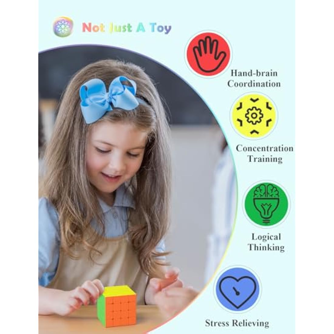 Roxenda 4x4 Speed Cube – Stickerless Frosted Magic Puzzle Toy