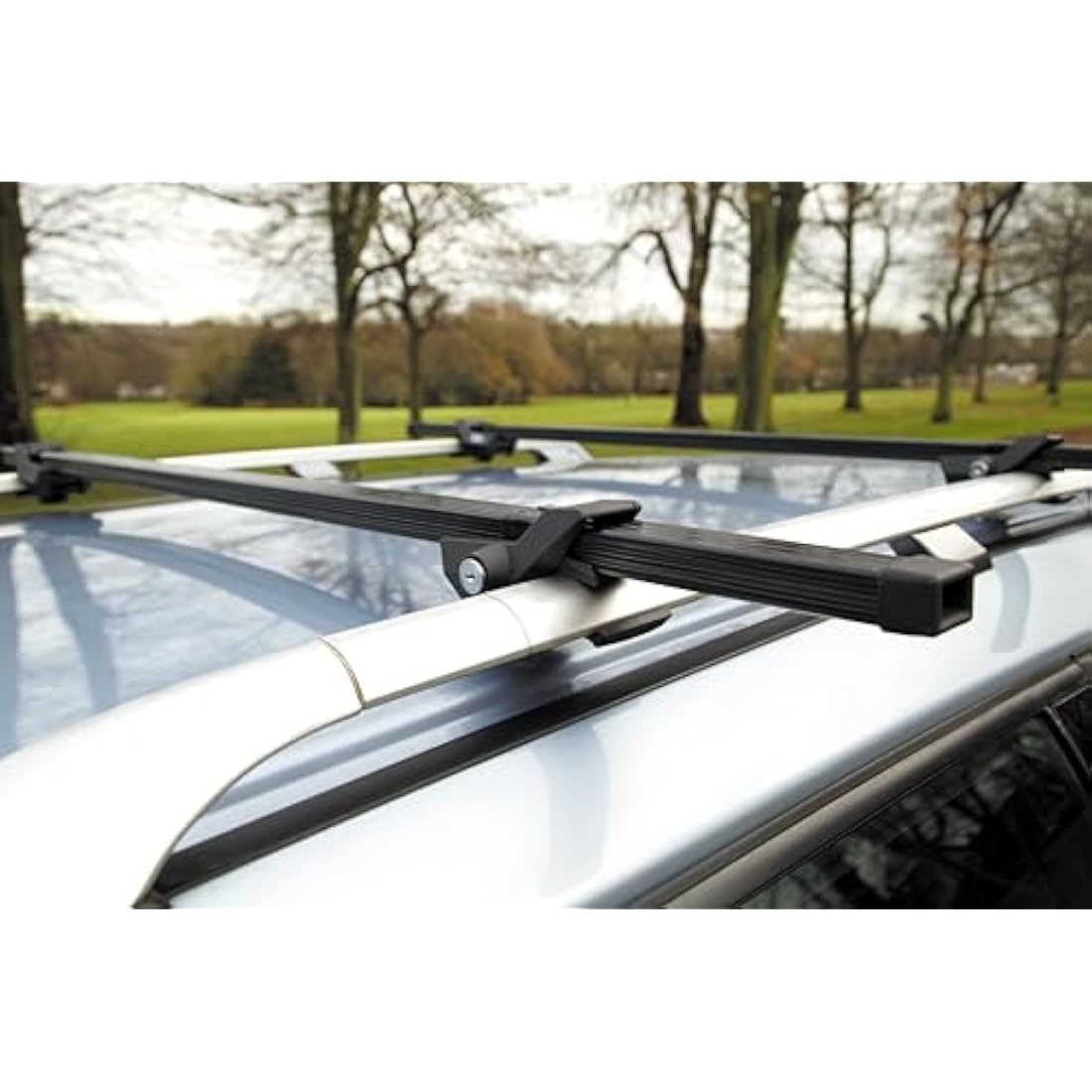Summit SUM-001 Steel Roof Bars for Cars with Running Rails | Black