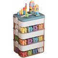 MueJah 3-Tier Stackable Lego Storage Organizer – Green Plastic Toy Bin