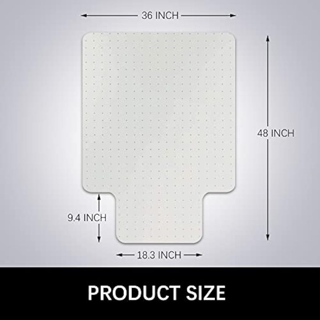 Office Chair Mat for Carpets | Thick PVC Studded, 36"x48"