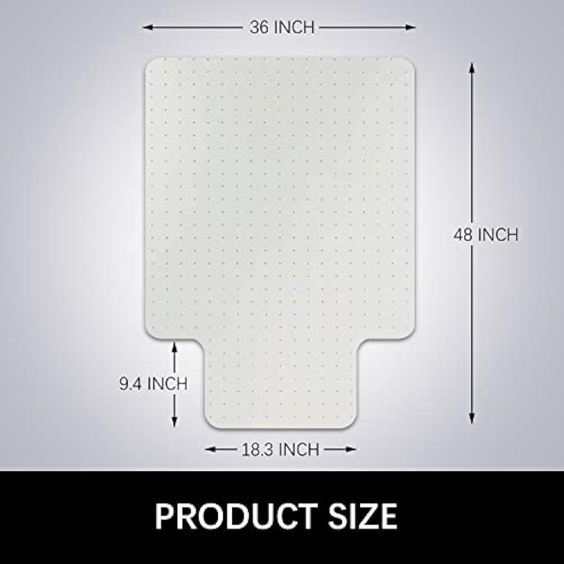 Office Chair Mat for Carpets | Thick PVC Studded, 36"x48"