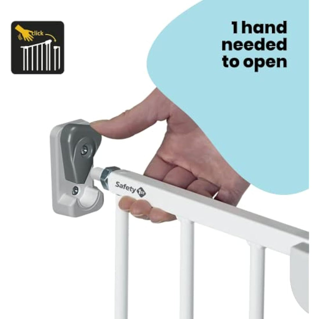 Safety 1st Wall Fix Extending Metal Baby Gate for Stairs | White