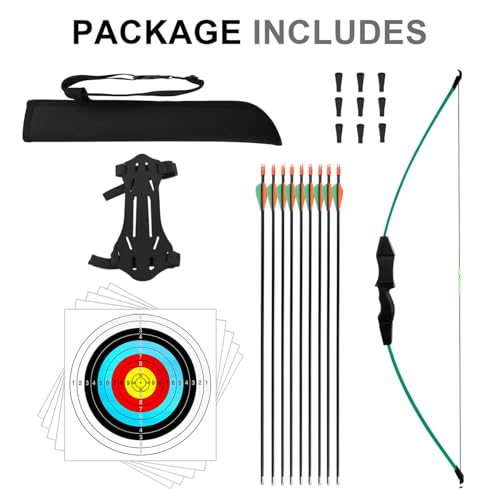 HANSPY Archery Recurve Bow and Arrow Set for Youth - 18lb Beginner Kit