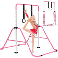 EVERYMILE Gymnastics Bar – Adjustable Folding Kip Bar with Rings for Kids