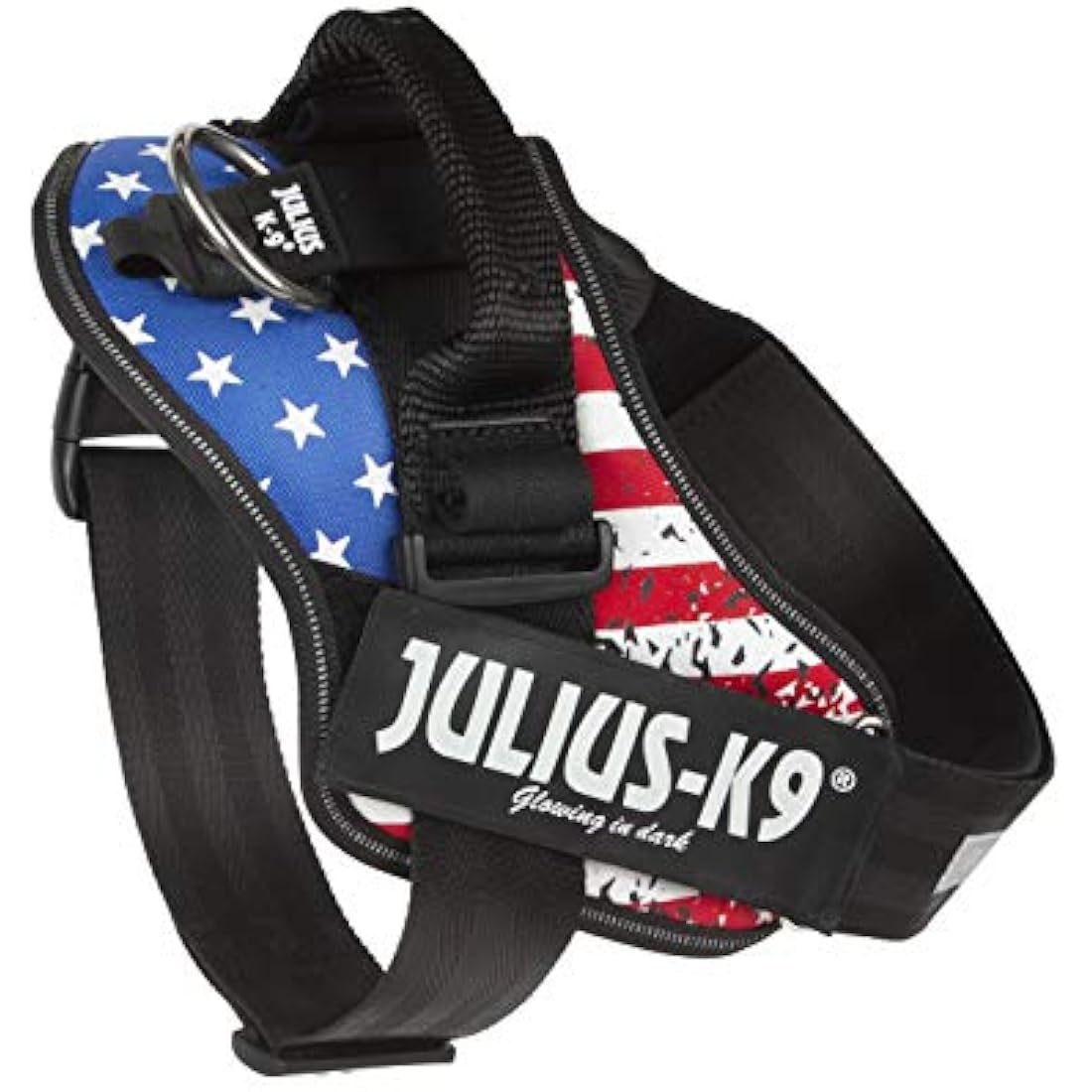 Jolof Store IDC Powerharness – Durable Reflective Dog Harness, USA Flag