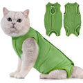 Avont Cat Recovery Suit | Breathable Post-Surgery Spay Shirt - Green (M)