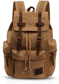 Vintage Canvas Hiking Backpack | Large Laptop Rucksack Green