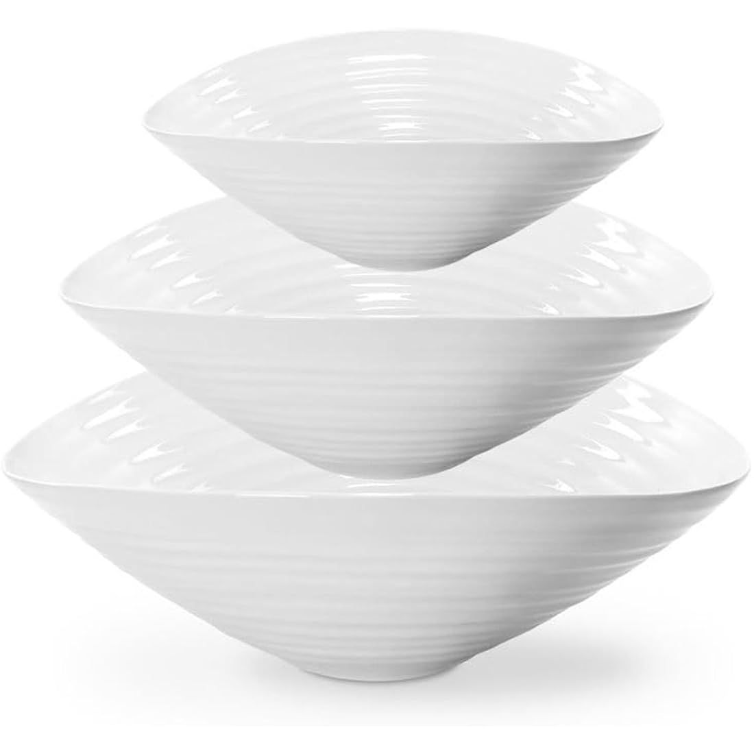 Portmeirion Porcelain Salad Bowl – White Microwave Safe Serving Dish