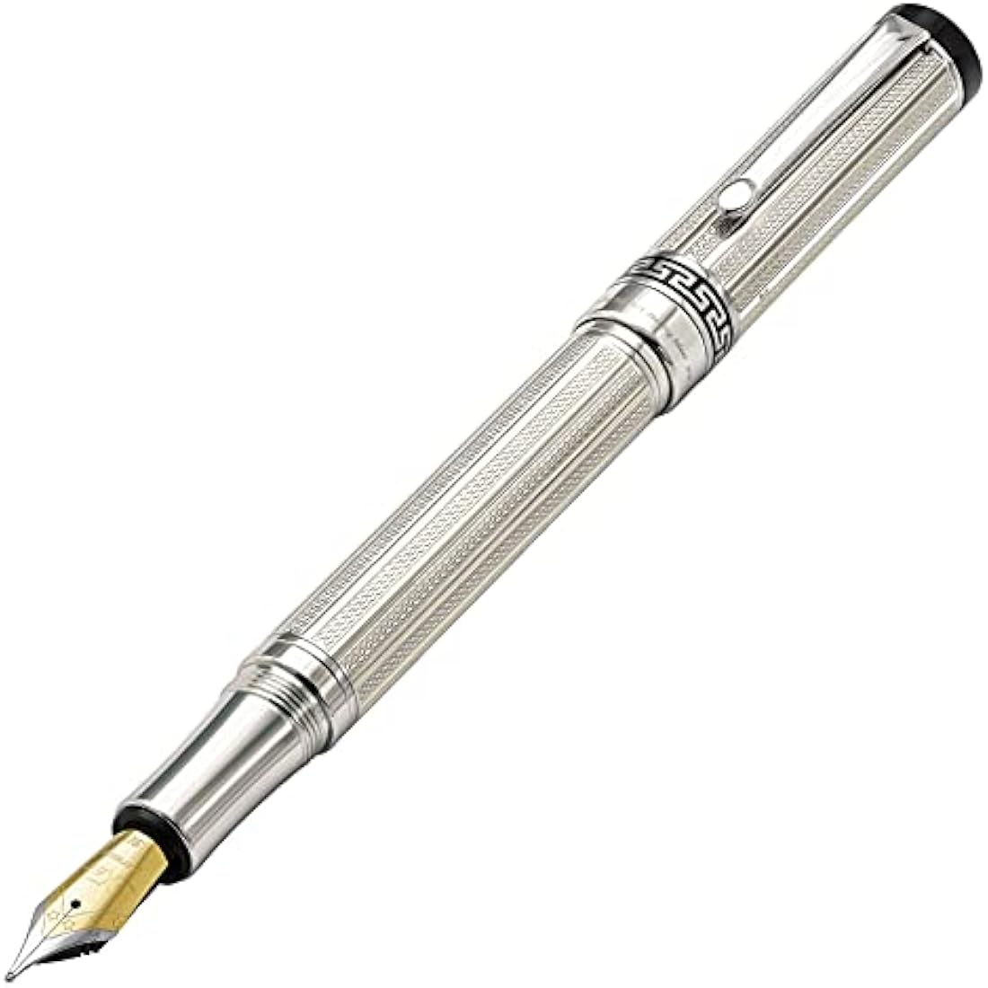Xezo Tribune 925 Sterling Silver Fountain Pen | Platinum Plated Medium Nib