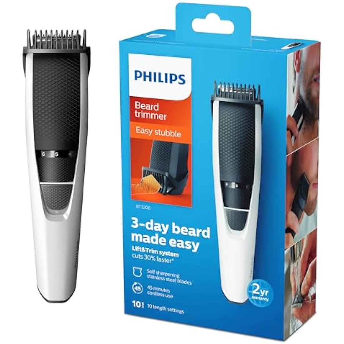 Philips Series 3000 Beard Trimmer – Cordless Lift & Trim BT3206/13