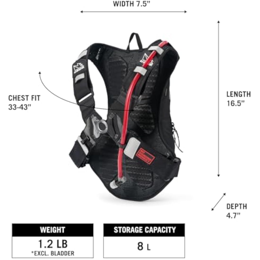 USWE MTB Hydro 3L – Bounce-Free Hydration Pack with 3.0L Bladder