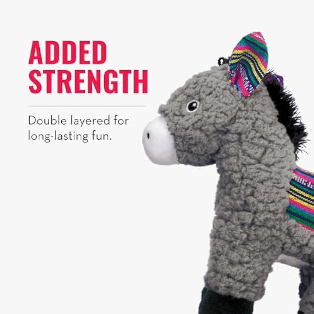 KONG Sherps Donkey Plush Dog Toy – Durable Squeaky & Crinkle Toy
