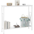 YMYNY Industrial Console Table – Narrow Entryway Sofa Table with Shelves
