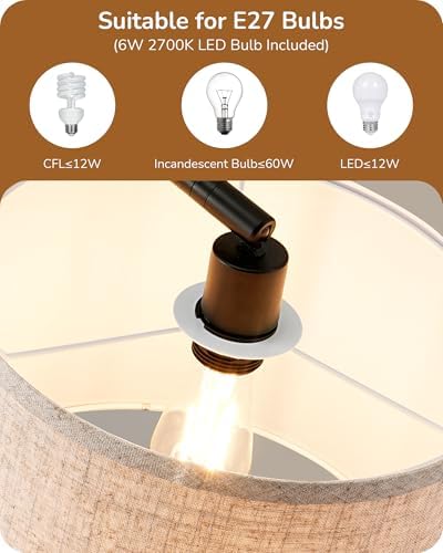 EDISHINE 63" LED Arc Floor Lamp – Modern Black Metal Standing Light