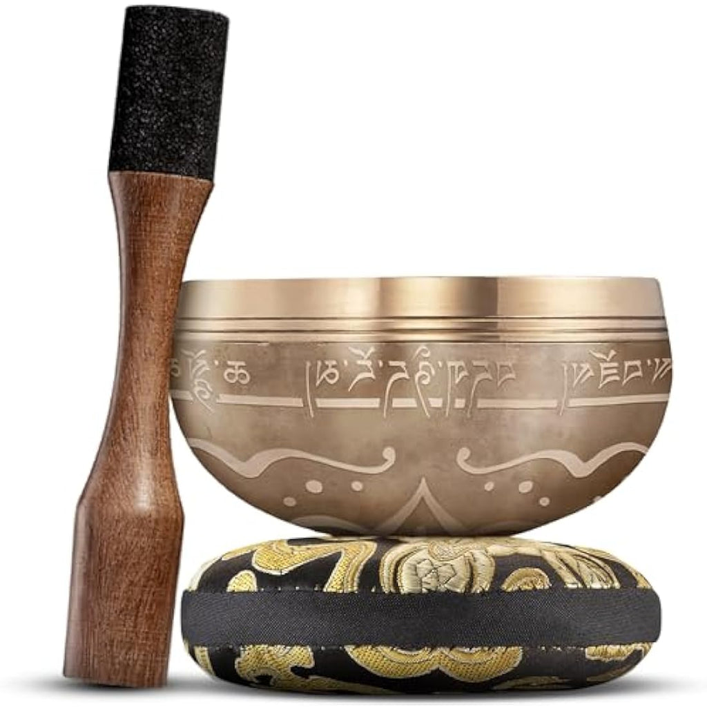 Tibetan Singing Bowl Set – Etched Sound Bowl with Mallet