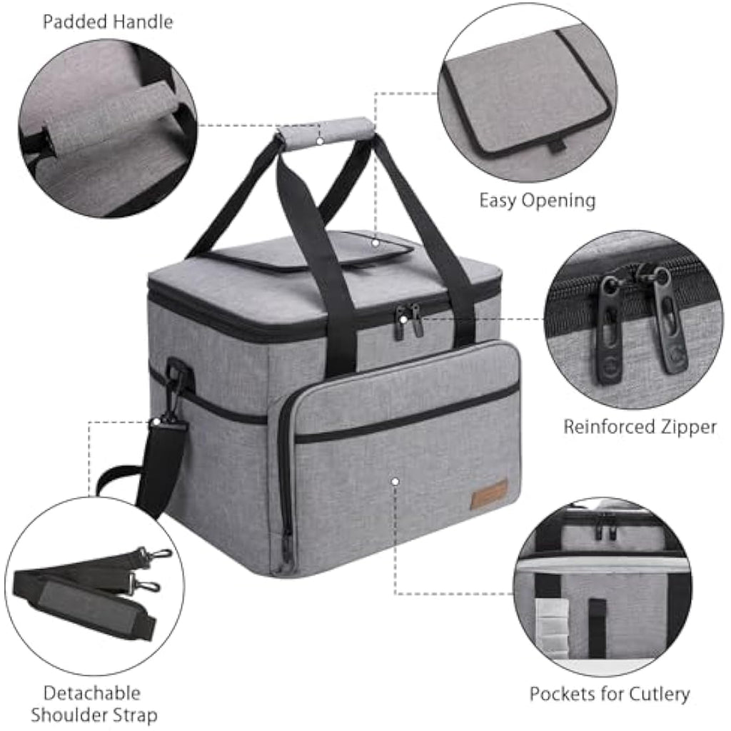 Large Foldable Insulated Cooler Bag – Leakproof Picnic Basket