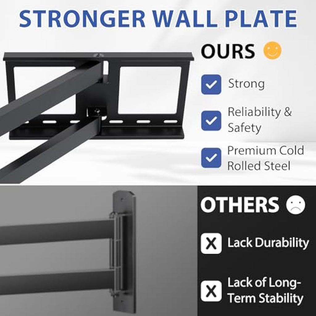 BONTEC Full Motion TV Wall Mount – Extra Long Arm for 32-75 Inch TVs