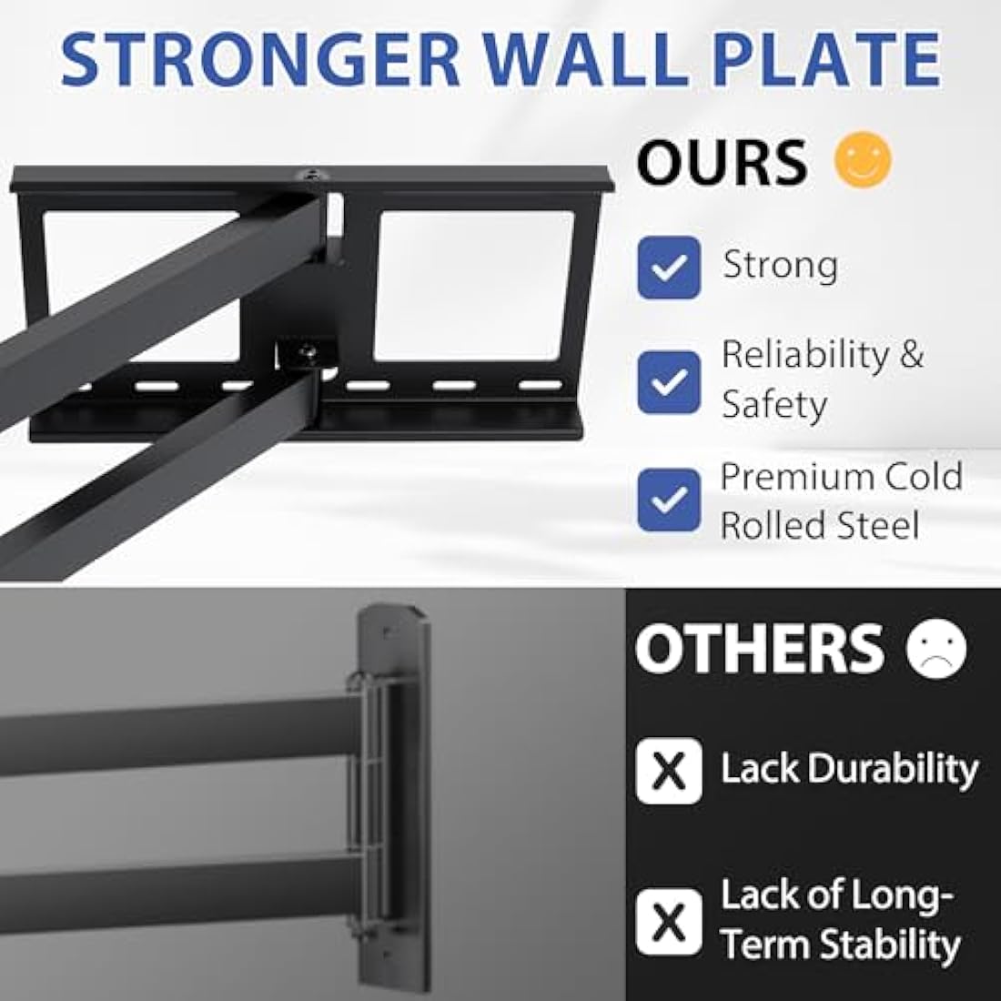 BONTEC Full Motion TV Wall Mount – Extra Long Arm for 32-75 Inch TVs