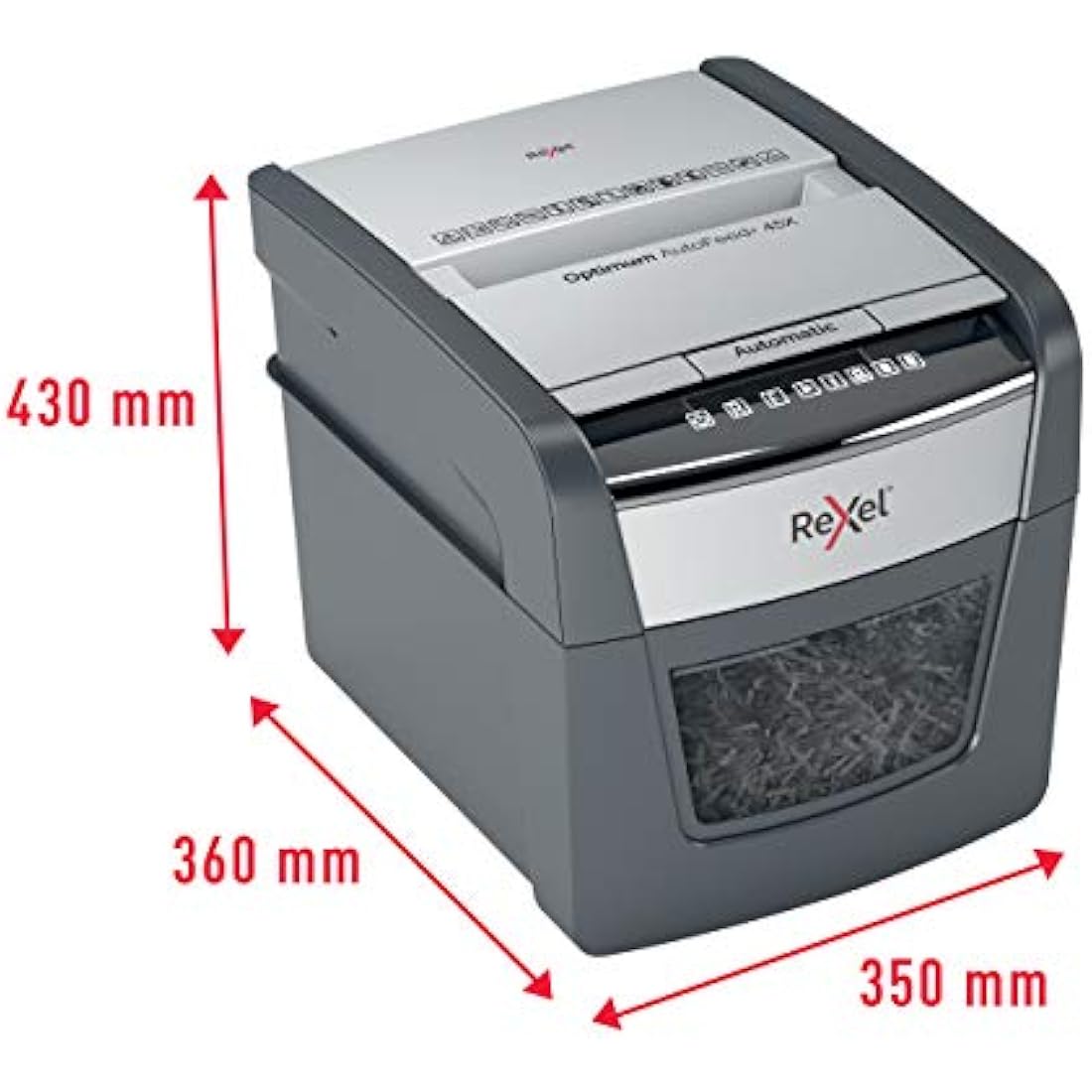 Rexel Optimum Auto Feed 45X Cross Cut Paper Shredder | 20L Bin, P-4