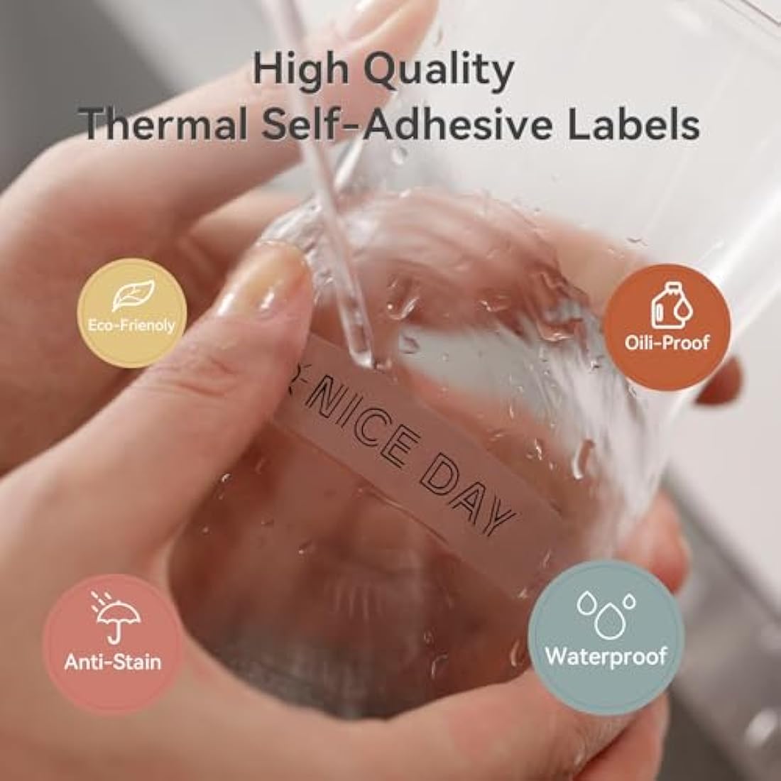 PRT Qutie Label Maker Tape | 15mm x 4M Transparent Waterproof Vinyl Labels