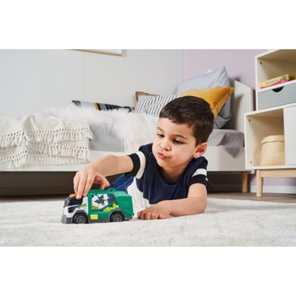Majorette City Cleaner Refuse Vehicle – 15cm Toy Truck with Light & Sound