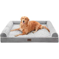 WESTERN HOME Orthopedic Dog Bed | Large Waterproof Bolster Sofa - Grey