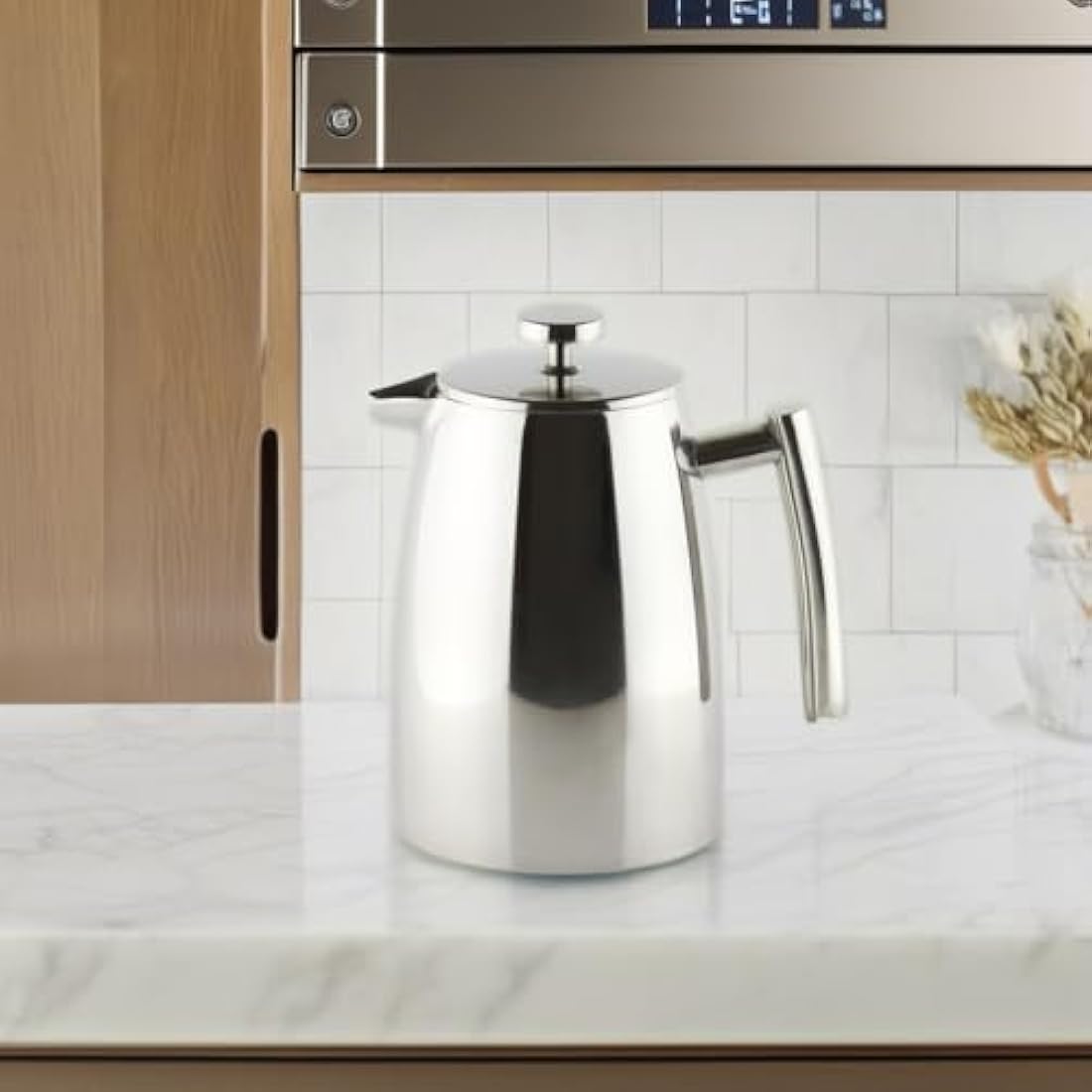 Café Stal Belmont Double Walled French Press - 16 Cup Stainless Steel