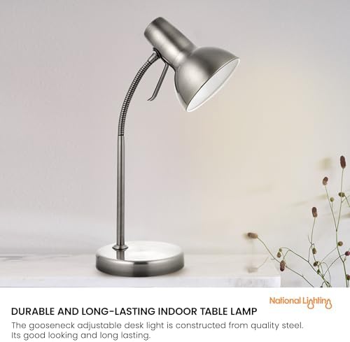 Gooseneck Desk Lamp – LED Bedside Light with USB Port