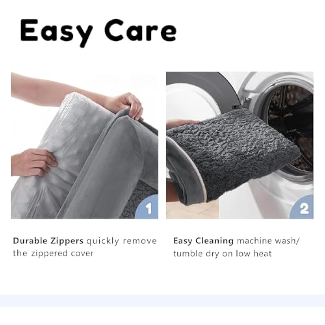 Orthopedic Dog Bed – Large Washable Bolster Sofa, Dark Grey