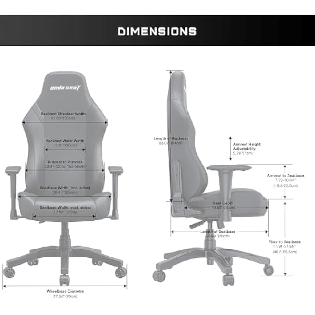 Anda Seat Luna Large Gaming Chair - Ergonomic PVC Leather Reclining Seat