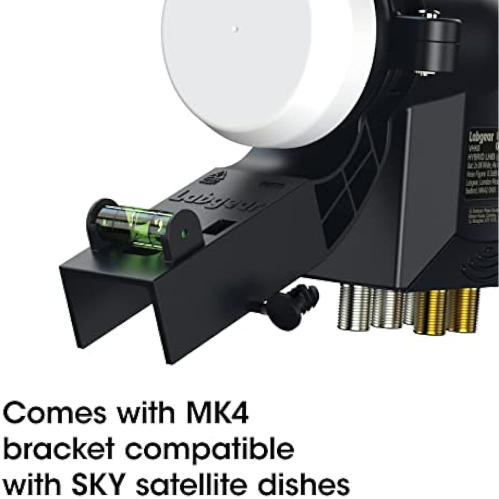 Labgear Hybrid LNB 6 Output | Wideband & Quad for Sky Q, HD and Freesat