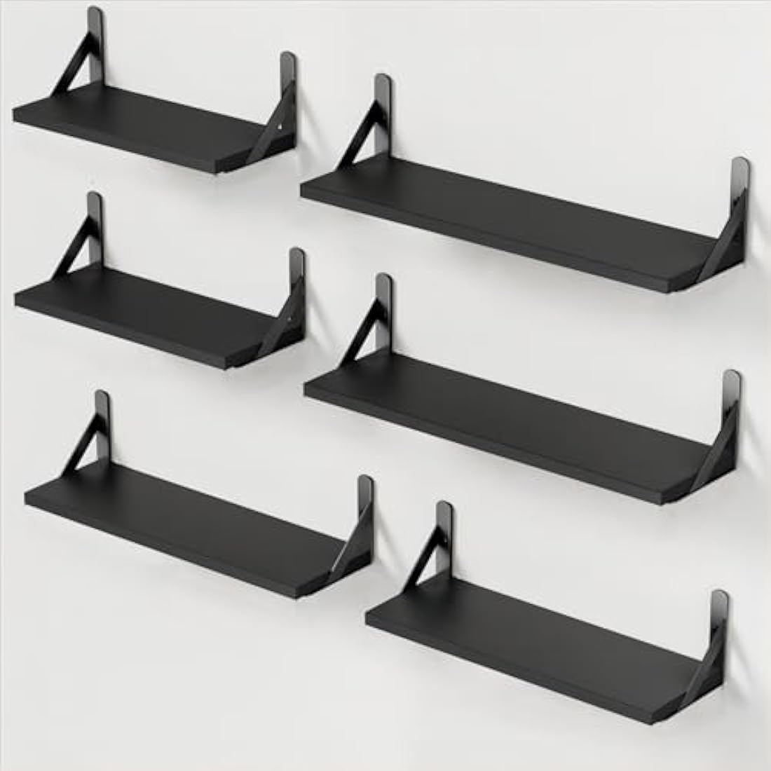 Pipishell Floating Shelves Set of 6 – Rustic Paulownia Wood Wall Shelves