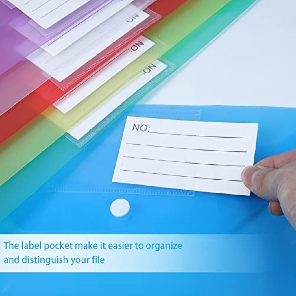 Jolof Store A4 Plastic Wallets – 36 Pack Document Folders with Popper