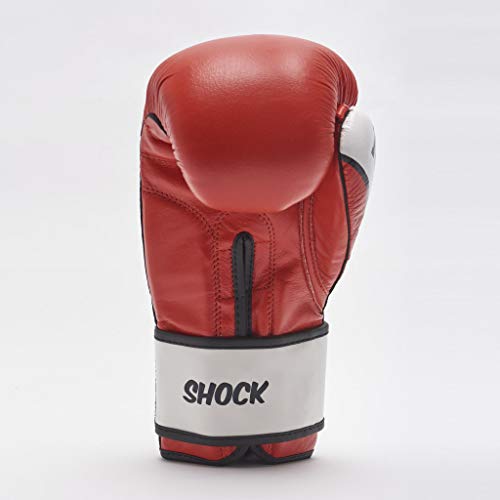 Leone 1947 Shock Boxing Gloves – Full Grain Leather, Red, 10 OZ