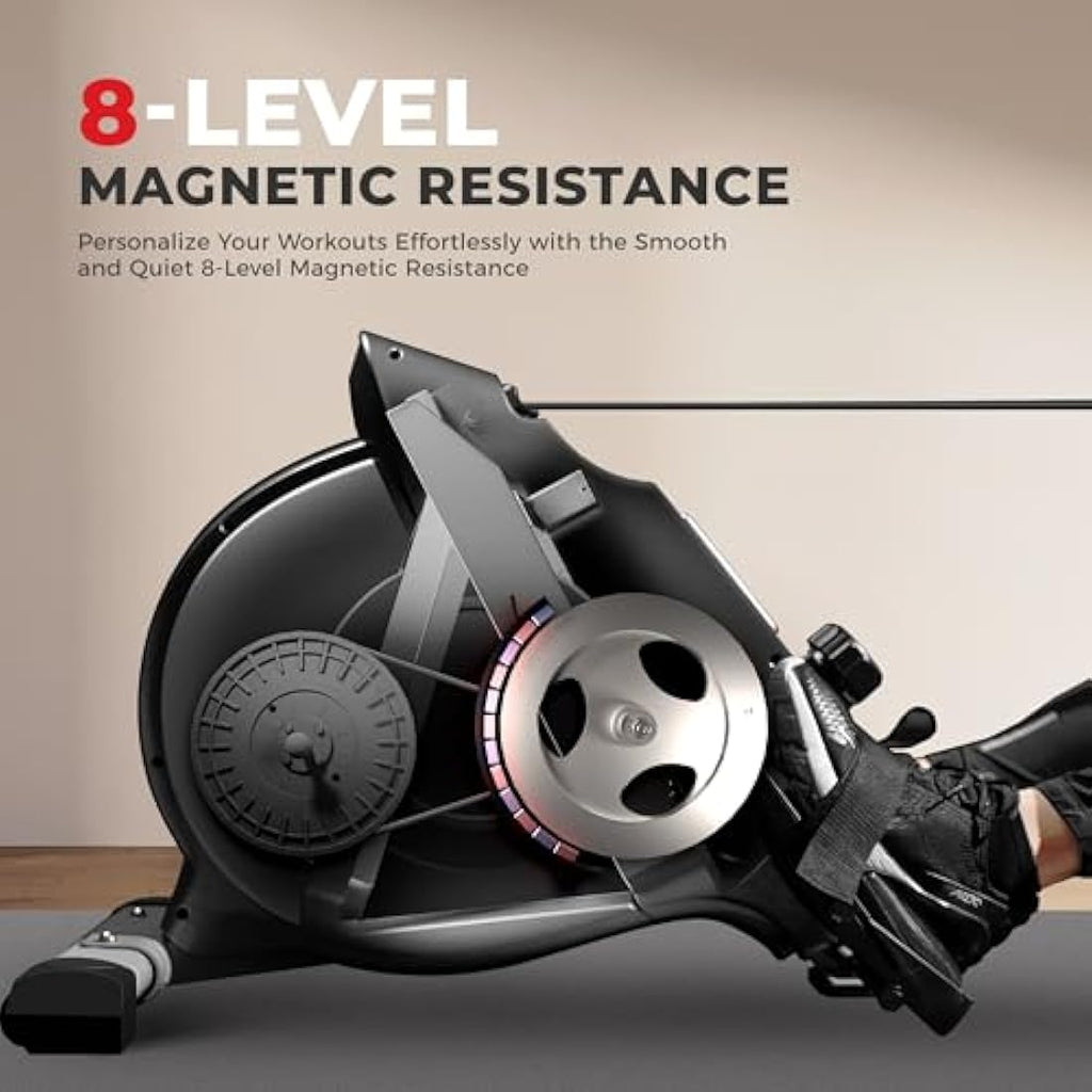 Sunny Health & Fitness Magnetic Rowing Machine – Foldable Home Rower