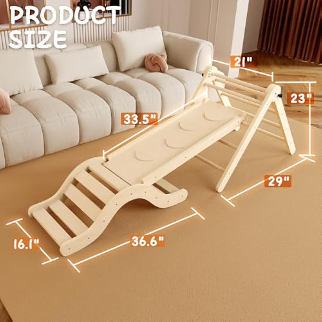 Montessori 7-in-1 Indoor Climbing Frame with Slide & Mat