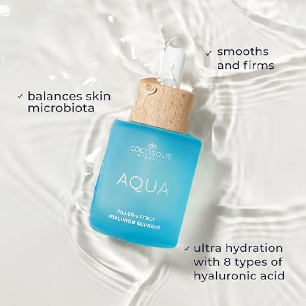 COCOSOLIS AQUA Hyaluronic Acid Facial Serum – Vegan Anti-Age Hydration