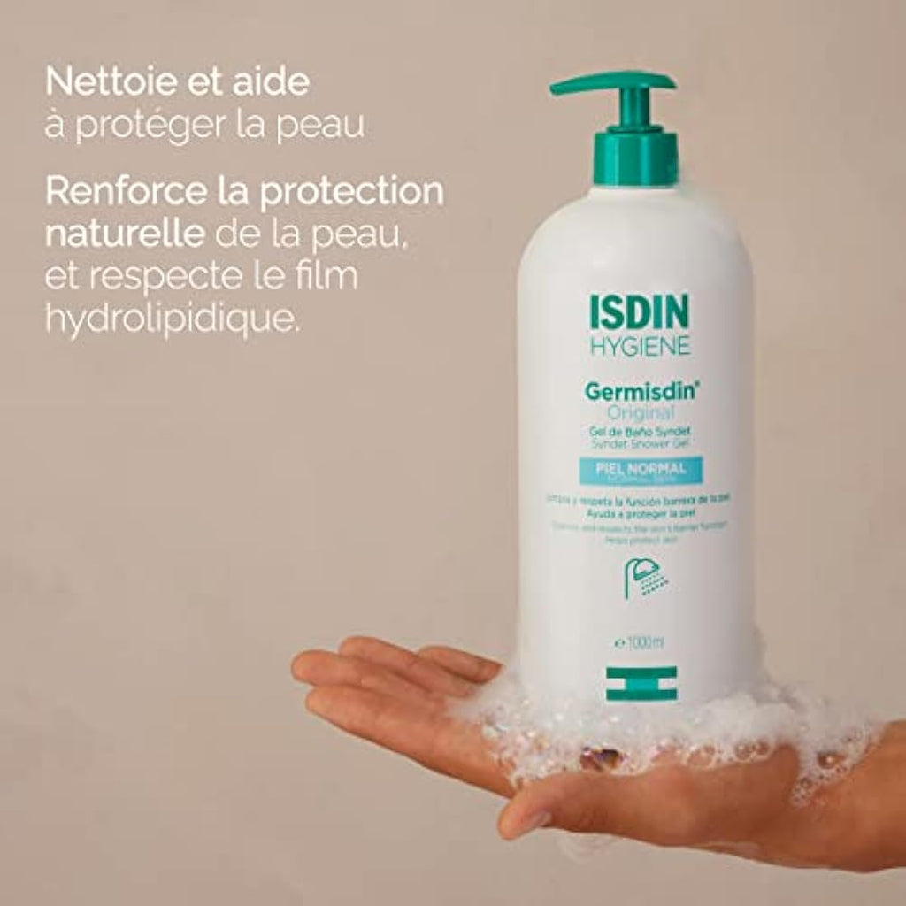 ISDIN Germisdin Original Syndet Shower Gel - Daily Germ Protection (1000ml)