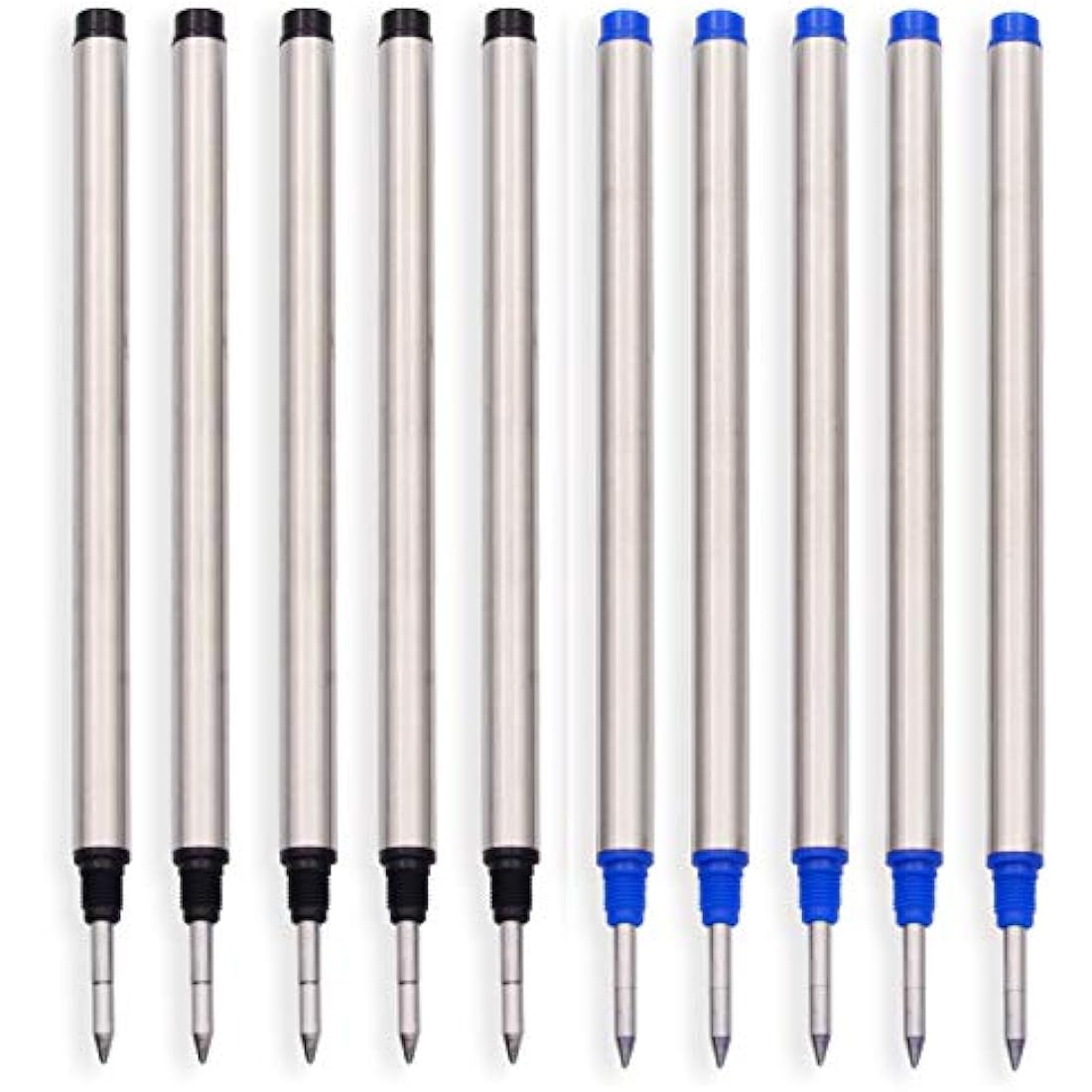 Jolof Store Rollerball Pen Refills – 10 Pack Blue & Black Medium 0.7mm